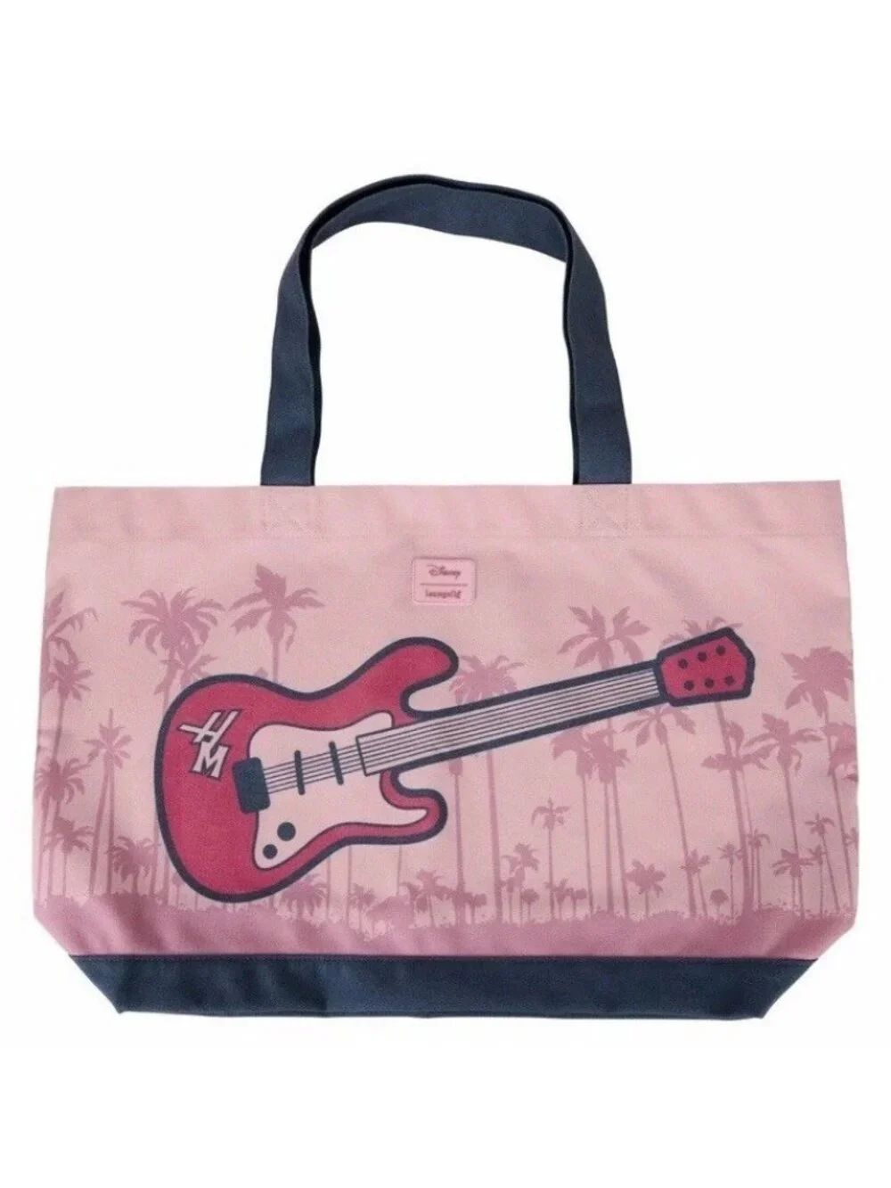 Hannah Montana Guitar Oversized Canvas XL Tote Bag Rock Disney Loungefly NWT